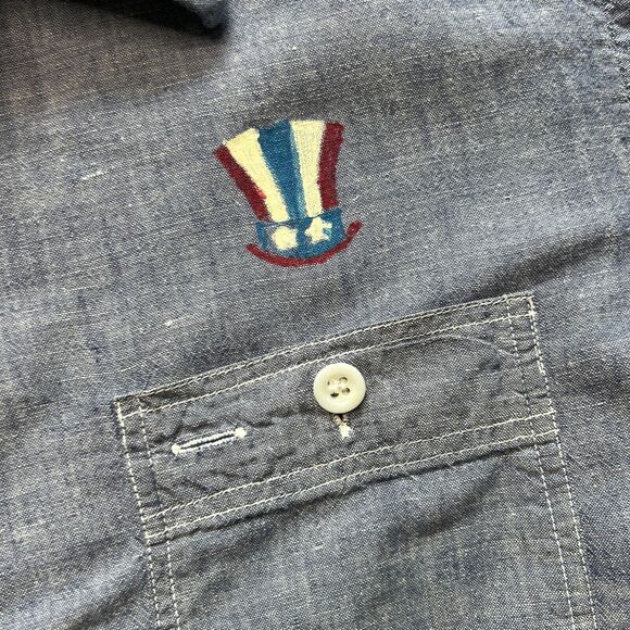 Montgomery Ward Embroidered Long Sleeve Aztec Bird Button Up Shirt Large L - Picture 3 of 5